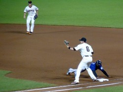 Fowler dives back to the bag in&nbsp;time