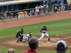 Plouffe looks at a&nbsp;pitch